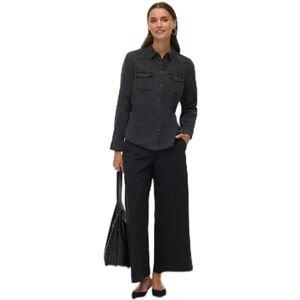 VERO MODA Vmmaria Ls Denim Slim Shirt Mix New Noos, Svart denim, XS VERO MODA Vmmaria Ls Denim Slim Shirt Mix New Noos, Svart denim, XS