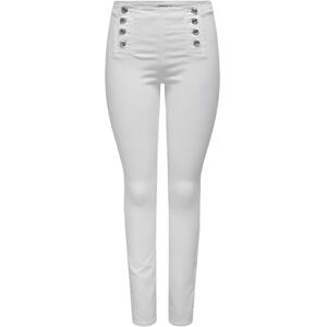 ONLY Onldaisy Hw Button DNM skinny-jeans för kvinnor, Vit, 26W x 32L ONLY Onldaisy Hw Button DNM skinny-jeans för kvinnor, Vit, 26W x 32L