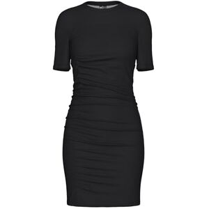 PIECES Pcelly Ss Ruching Dress Pwp JRS, svart, M PIECES Pcelly Ss Ruching Dress Pwp JRS, svart, M