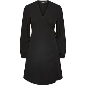 PIECES Bestseller A/S Dam Pcnessa Ls Wrap Dress Noos klänning, svart, XS PIECES Bestseller A/S Dam Pcnessa Ls Wrap Dress Noos klänning, svart, XS