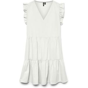 VERO MODA dam Vmfanni Sl Short Dress WVN Ga Noos, Ljus vit, S VERO MODA dam Vmfanni Sl Short Dress WVN Ga Noos, Ljus vit, S