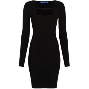 KARL LAGERFELD JEANS , Dam, Långärm Stickad Logo Klänning, Bodycon Fit, Svart, M KARL LAGERFELD JEANS , Dam, Långärm Stickad Logo Klänning, Bodycon Fit, Svart, M
