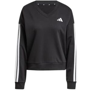 adidas Kobiety ESSENTIALS 3 STRIPES FRENCH TERRY V-NECK SWEATSHIRT, black/white, XS adidas Kobiety ESSENTIALS 3 STRIPES FRENCH TERRY V-NECK SWEATSHIRT, black/white, XS