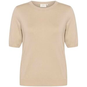 KAFFE Dam pullover kortärmad rund hals normal passform hip längd, Fjäder grå, S KAFFE Dam pullover kortärmad rund hals normal passform hip längd, Fjäder grå, S