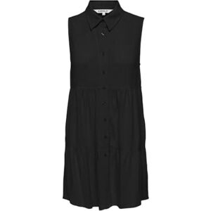 ONLY ONLSIESTA S/L Linen BL Shirt Dress PNT, svart, M ONLY ONLSIESTA S/L Linen BL Shirt Dress PNT, svart, M