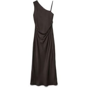 VERO MODA Vmnini CIA One Shoulder 7/8 Dress WVN Ga, Choklad tårta, L VERO MODA Vmnini CIA One Shoulder 7/8 Dress WVN Ga, Choklad tårta, L
