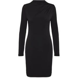 PIECES Dam Pcmadison Ls Draped Dress Noos Bc klänning, svart, M PIECES Dam Pcmadison Ls Draped Dress Noos Bc klänning, svart, M