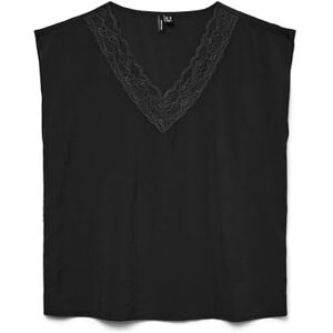 VERO MODA Vmsafa Sl V-hals spets topp WVN Ga Noos, svart, XL VERO MODA Vmsafa Sl V-hals spets topp WVN Ga Noos, svart, XL