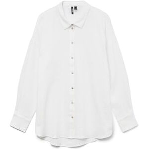 VERO MODA Damblus Natali NIA LS lös skjorta WVN Snow White – S, Vit VERO MODA Damblus Natali NIA LS lös skjorta WVN Snow White – S, Vit