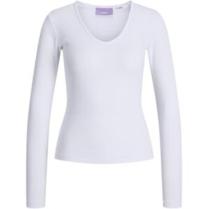JJXX JACK & JONES Jxfreya STR Ls V-hals topp JRS, Ljus vit, S JJXX JACK & JONES Jxfreya STR Ls V-hals topp JRS, Ljus vit, S