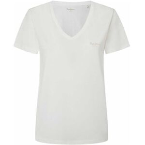 Pepe Jeans dam Fiore V-hals, t-shirt, vit, XS, Vit (vit), XS Pepe Jeans dam Fiore V-hals, t-shirt, vit, XS, Vit (vit), XS