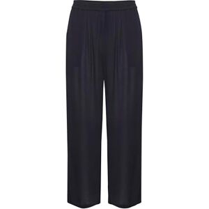 KAFFE Kvinnors lediga byxor High-waisted elastisk midja beskurna breda ben dam, Midnight Marine, 32 KAFFE Kvinnors lediga byxor High-waisted elastisk midja beskurna breda ben dam, Midnight Marine, 32