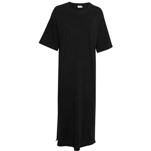 KAFFE Dam T-shirt klänning överdimensionerad passform halv ärm rund hals maxi längd, Svart djup, XXL KAFFE Dam T-shirt klänning överdimensionerad passform halv ärm rund hals maxi längd, Svart djup, XXL