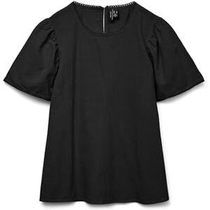 VERO MODA Vmpretty Ss Top WVN Ga Noos, svart, L VERO MODA Vmpretty Ss Top WVN Ga Noos, svart, L