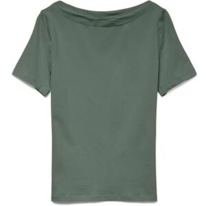 VERO MODA Damer enfärgad stretch t-shirt basic topp kortärmad topp med ubåthals VMPANDA, Laurelkrans, XXL VERO MODA Damer enfärgad stretch t-shirt basic topp kortärmad topp med ubåthals VMPANDA, Laurelkrans, XXL