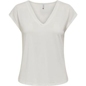 ONLY Onlfree Life S/S Mod.v-Neck Top Jrs Noos T-shirt för kvinnor, Cloud Dancer, S ONLY Onlfree Life S/S Mod.v-Neck Top Jrs Noos T-shirt för kvinnor, Cloud Dancer, S