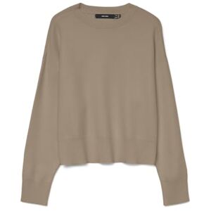 VERO MODA Vmgold Art Ls O-neck tröja, Silver Mink, XS VERO MODA Vmgold Art Ls O-neck tröja, Silver Mink, XS