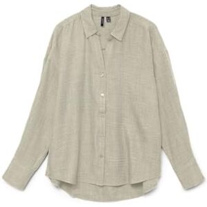 VERO MODA VMMELANEY QUEENY LS skjorta WVN NOOS, Övercast/detalj: melerad, L VERO MODA VMMELANEY QUEENY LS skjorta WVN NOOS, Övercast/detalj: melerad, L