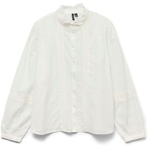 VERO MODA Vmtrine Ls Shirt WVN Ga Noos, Snövit, M VERO MODA Vmtrine Ls Shirt WVN Ga Noos, Snövit, M