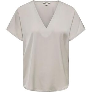 ONLY Onllucy Life Ss Satin V-hals topp WVN, Duva, S ONLY Onllucy Life Ss Satin V-hals topp WVN, Duva, S