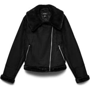 VERO MODA Bestseller A/S VMPEGGY Faux mocka-jacka BOOS jacka, svart, S, Schwarz, S VERO MODA Bestseller A/S VMPEGGY Faux mocka-jacka BOOS jacka, svart, S, Schwarz, S