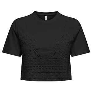 ONLY Onlbetsy Life S/S O-Neck Mix Top JRS, svart, XS ONLY Onlbetsy Life S/S O-Neck Mix Top JRS, svart, XS