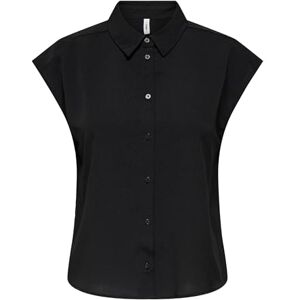 ONLY Onlnova Life Elite S/S Clay Shirt solid, svart, XL ONLY Onlnova Life Elite S/S Clay Shirt solid, svart, XL