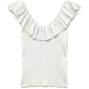 VERO MODA Vmsilje Sl Ruffle Top Ga Noos, Ljus vit, M VERO MODA Vmsilje Sl Ruffle Top Ga Noos, Ljus vit, M