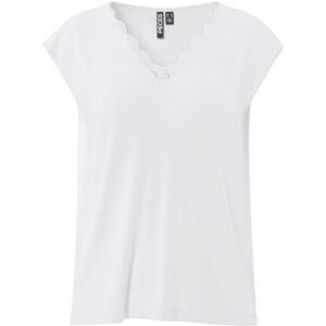 PIECES Pckamala spets V-hals Tee JRS Fc Bc, Ljus vit, M PIECES Pckamala spets V-hals Tee JRS Fc Bc, Ljus vit, M