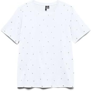 VERO MODA Vmpaulina detalj Ss t-shirt Ga JRS Noos, Ljus vit, M VERO MODA Vmpaulina detalj Ss t-shirt Ga JRS Noos, Ljus vit, M