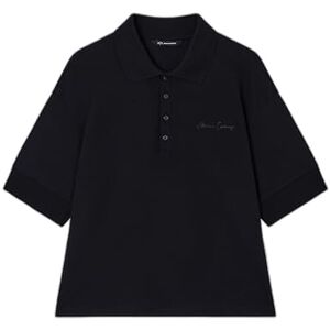 Giorgio Armani Women's Essential, broderad logotypsignatur, avslappnad passform, pikétröja, svart, S, Svart, S Giorgio Armani Women's Essential, broderad logotypsignatur, avslappnad passform, pikétröja, svart, S, Svart, S