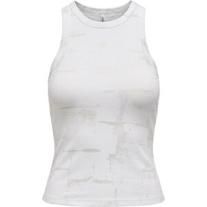 ONLY Onlisla S/L O-hals belagd topp JRS, Ljus vit, S ONLY Onlisla S/L O-hals belagd topp JRS, Ljus vit, S