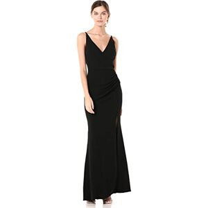 Dress the Population Klä befolkningen kvinnor Jordan störtande drapering framsida ärmlös lång klänning med slits klänning Dress the Population Klä befolkningen kvinnor Jordan störtande drapering framsida ärmlös lång klänning med slits klänning