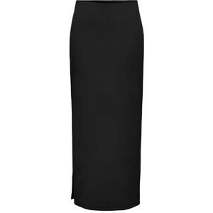 ONLY ONLSALLY HW Rib Maxi Slit Skirt PNT, svart, XS ONLY ONLSALLY HW Rib Maxi Slit Skirt PNT, svart, XS