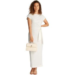 Tommy Hilfiger dam KNOT BOAT-NK MIDI KLÄNNING SS WW0WW45159, vit, XS, Vit (Ecru), XS Tommy Hilfiger dam KNOT BOAT-NK MIDI KLÄNNING SS WW0WW45159, vit, XS, Vit (Ecru), XS