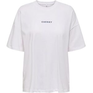 ONLY Onlcarrie Life S/S Cherry Top Box JRS, Ljus vit, XS ONLY Onlcarrie Life S/S Cherry Top Box JRS, Ljus vit, XS