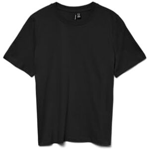 VERO MODA Basic damer t-shirt topp rund hals kortärmad normalt skuren, svart, XS VERO MODA Basic damer t-shirt topp rund hals kortärmad normalt skuren, svart, XS
