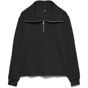 VERO MODA Vmhali Ls halv dragkedja topp JRS Ga Boo, svart, S VERO MODA Vmhali Ls halv dragkedja topp JRS Ga Boo, svart, S