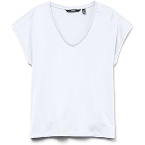 VERO MODA Vmluna Ss V-hals Tee JRS Noos, Ljus vit, S VERO MODA Vmluna Ss V-hals Tee JRS Noos, Ljus vit, S
