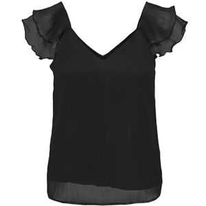 ONLY Onlasta Life Capsleeve V-hals topp WVN, svart, XS ONLY Onlasta Life Capsleeve V-hals topp WVN, svart, XS