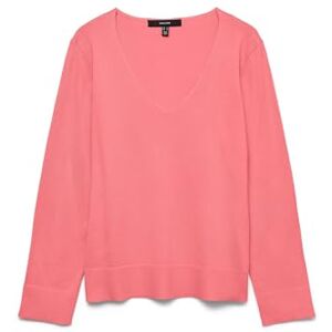VERO MODA Vmsilje Ls V-hals tröja Ga Noos, Korall paradis, L VERO MODA Vmsilje Ls V-hals tröja Ga Noos, Korall paradis, L