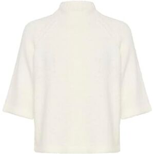 KAFFE Dam pullover halv ärm hög hals beskuren längd fuzzy stickad, krita, S KAFFE Dam pullover halv ärm hög hals beskuren längd fuzzy stickad, krita, S