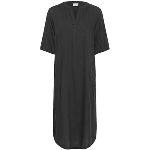 KAFFE Kvinnors kaftanklänning halv ärm midi längd V-notch hals normal passform, Svart Oyster, 36 KAFFE Kvinnors kaftanklänning halv ärm midi längd V-notch hals normal passform, Svart Oyster, 36