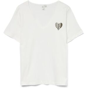VERO MODA Vmflorita S/S V-hals T-shirt JRS Btq, Snövit, XS VERO MODA Vmflorita S/S V-hals T-shirt JRS Btq, Snövit, XS