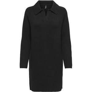 ONLY Onlhaze Ls Polo Dress KNT, svart, M ONLY Onlhaze Ls Polo Dress KNT, svart, M
