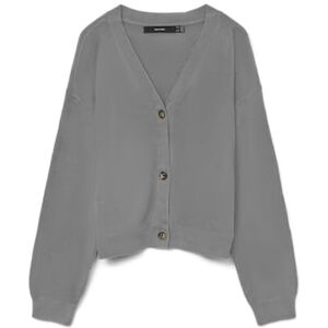 VERO MODA Vmsaba full nål Ls V-hals Cardi Noos, Medium grå melerad, XL VERO MODA Vmsaba full nål Ls V-hals Cardi Noos, Medium grå melerad, XL