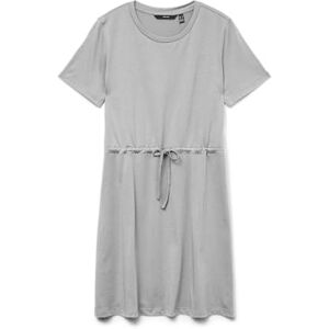 VERO MODA Vmluna Ss Short String Dress JRS Noos, Ljusgrå melange, S VERO MODA Vmluna Ss Short String Dress JRS Noos, Ljusgrå melange, S