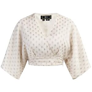 EYOTA Damblus topp, Ullvit med gyllene prickar, M EYOTA Damblus topp, Ullvit med gyllene prickar, M