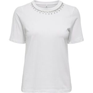 ONLY Onlcheri Life S/S O-hals kedja topp JRS, Ljus vit, L ONLY Onlcheri Life S/S O-hals kedja topp JRS, Ljus vit, L