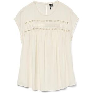 VERO MODA CURVE dam Vmdebbie Pleat S/L Top WVN Ga Curve Noos blus, Snövit, 44 VERO MODA CURVE dam Vmdebbie Pleat S/L Top WVN Ga Curve Noos blus, Snövit, 44